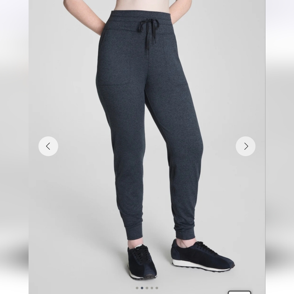Spanx Skysoft Jogger Black Gray Heather Pockets S.